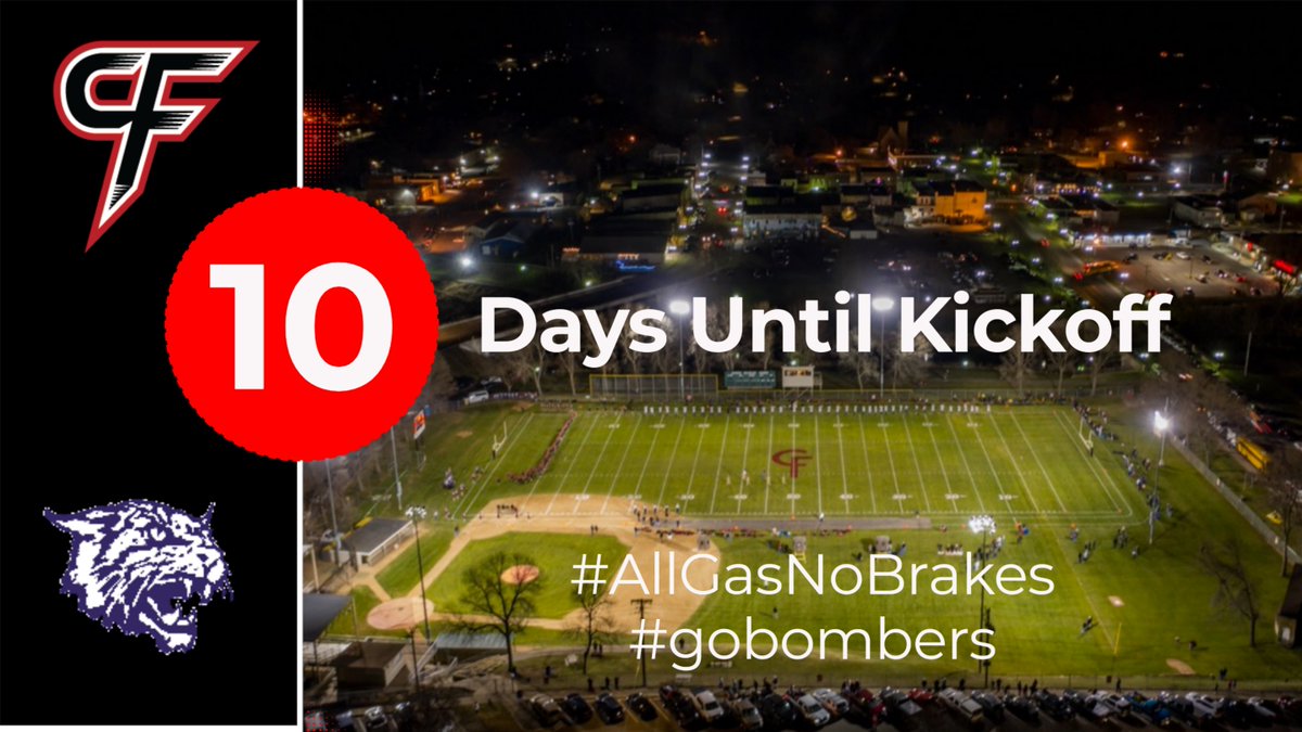 CFHSQuinlan's tweet photo. Season opener is just around the corner! The @CFHS_Activities Bombers take on the @GoodhueAct Wildcats September 2nd at 7pm in Cannon Falls. We will honor this years seniors to kick off the season. #AllGasNoBrakes #gobombers #seniornight #fridaynightlights #jbp https://t.co/BTd9MdBpSR