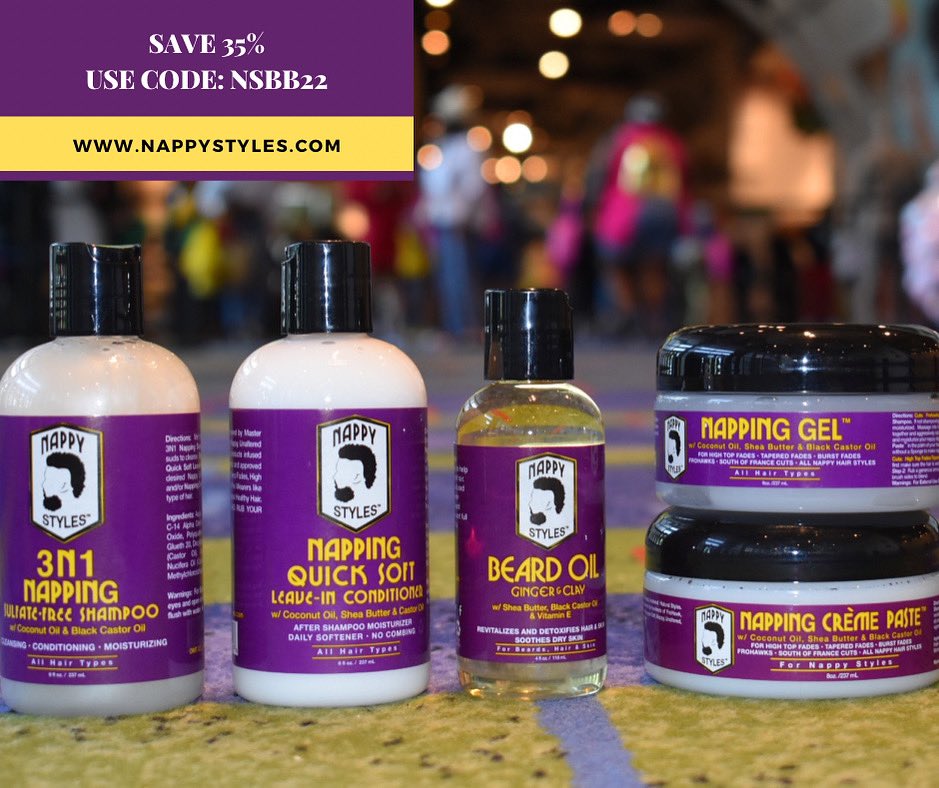 _NappyStyles's tweet photo. NAPPY STYLES IS HAVING A SPECIAL THIS WEEK!
Itโs the perfect time to restock your favorite @_nappystyles products! This week ONLY (Until August 31st) you can save 35% off by using Code: NSBB22
https://t.co/yN8pi1FekF
#Nappystyle #barber #naturalhair #barberconnection https://t.co/29wnQjwrIp