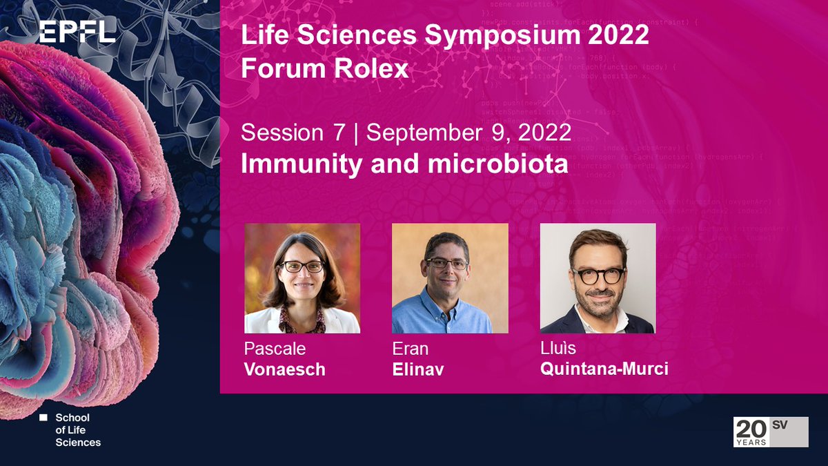 epflSV's tweet image. Session spotlight #LSS2022 📢
Join us Friday Sept. 9 to discuss &quot;Immunity and microbiota&quot;  with Pascale Vonaesch @PascaleVonaesch, Eran Elinav @EranElinav and @QuintanaMurci
 Register before August 30➡️go.epfl.ch/lss2022
#microbiota #humanImmunity #undernutrition
#EPFLSV20