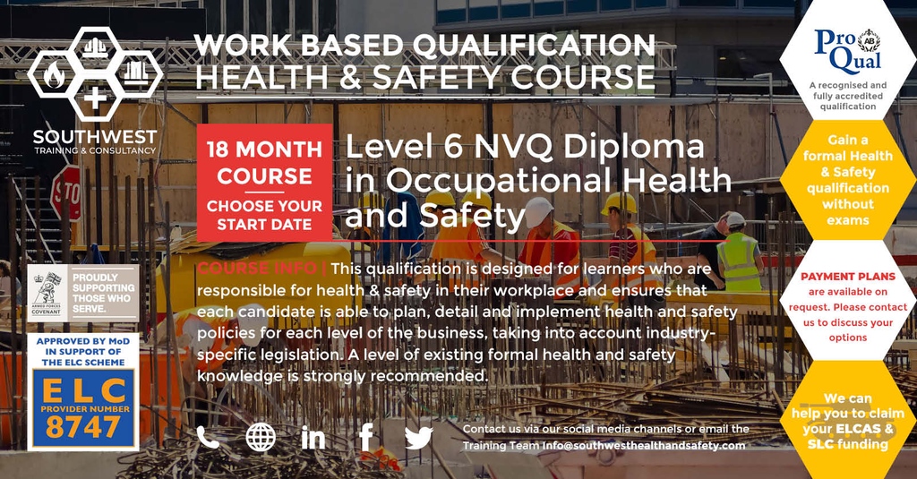 SouthwestTrg's tweet photo. #NVQ #course | Learn whilst at work, advance your health & safety knowledge & be better qualified. #healthandsafety #trainingcourses #healthandsafetytraining #traininganddevelopment #workbasedlearning #qualifications #proqual #southwesthealthandsafetytraining #learning https://t.co/6QBTx9imCN