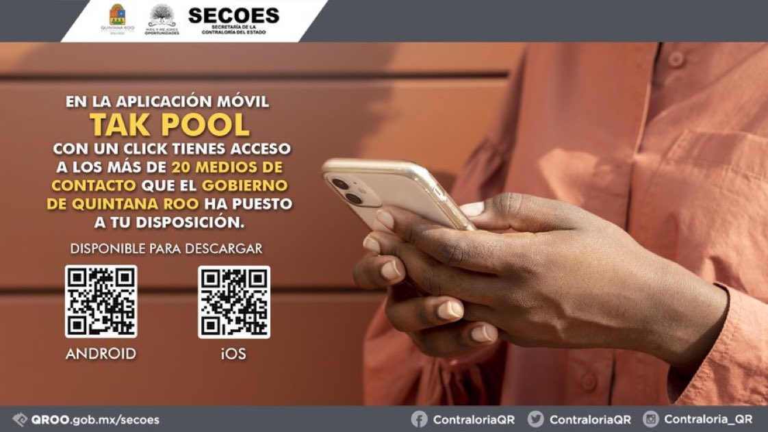 VivoEnPlayaDC's tweet photo. #QRoo | 📲 En la aplicación móvil #TakPool tienes acceso inmediato al número de atención especializada en casos de violencia del @IQMujer. https://t.co/RCpHGlwcLz