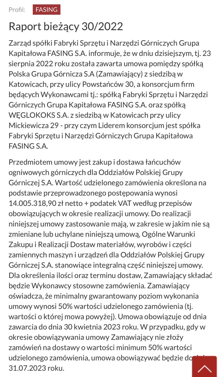 RobertPietraga's tweet photo. #trwasesja 🇵🇱 #akcje
🔸#fasing
O jakości #gpw (w szerokim ujęciu) świadczy to, że gdy jakiś czas temu podrzucano pomysły o inwestycjach w spółki produkujące maszyny dla kopalni to akcje rosły.
Gdy pojawiają się konkretne umowy to jest cisza. 🤷🏻♂️
#niemam https://t.co/UuDKrThCAz
