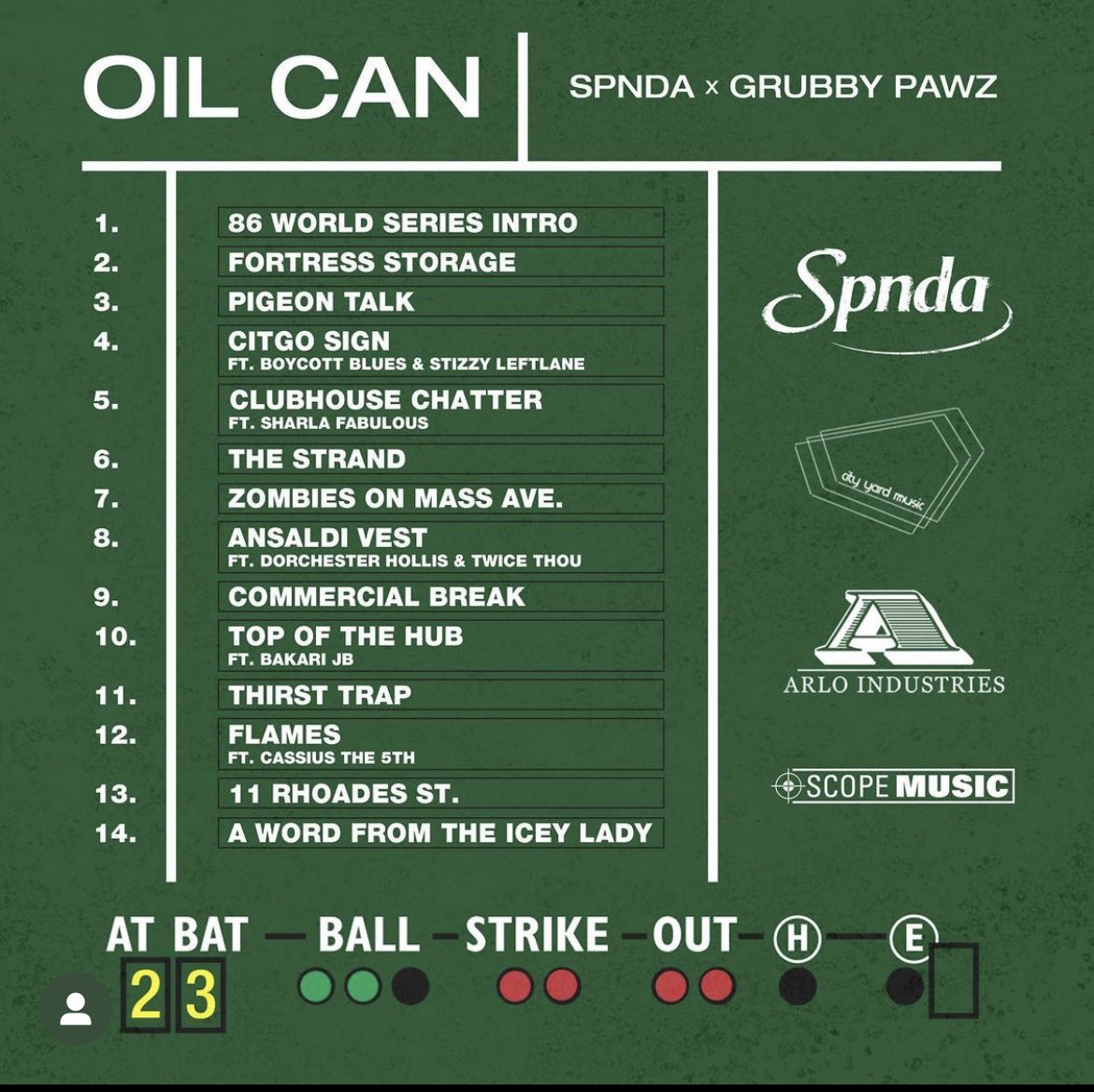 “OILCAN” x <a href="/SPNDA_/">Oil Can Out Now</a> x <a href="/GrubbyPawz/">GRUBBY PAWZ</a>  IS NOW OFFICIALLY ON ALL STREAMING SERVICES GO STREAM , SHARE &amp; RUN IT UP 🛢⚾️

“Oil Can” Apple Music : music.apple.com/us/album/oil-c…

#ArloIndustries #ScopeMusic #CityYardMusic #Boston #OilCan #AimDifferent #Focus