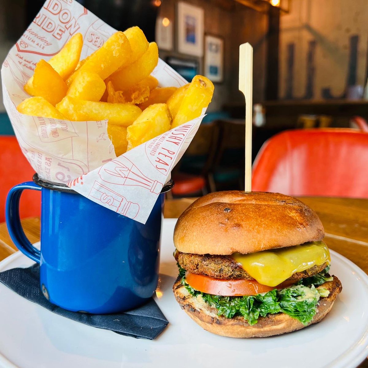 WindjammerE16's tweet photo. Day 2 of Burger Fest! Meet MADE IN HACKNEY plant-based burger! 
.
.
50p of each plant-based burger sold will be donated to Made in Hackney charity! https://t.co/VY6kunV62o