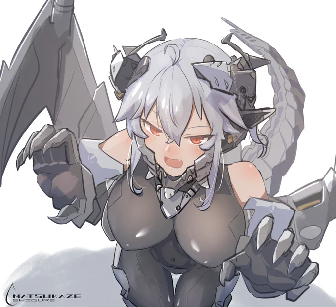 気晴らし落書きM004 #オリジナル #ボディスーツ #ウチの子 #メカ娘 #竜娘  