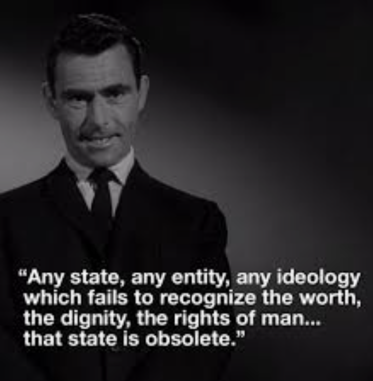 spiritsonhand's tweet photo. A wise statement from Rod Sterling at the close of "The Obsolete Man" in his Twilight Zone series (courtesy of MeTV) https://t.co/5ke8e6SdJT