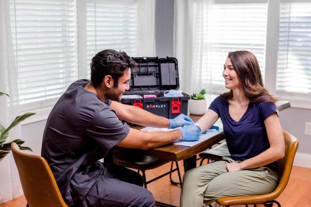 Scarlet_Health's tweet photo. Having access to reliable transportation is important when you have to make frequent trips for blood draws and other lab work. With Scarlet®, you can stay at home while also staying on top of your health. Get started: https://t.co/J3MxxoAblP #scarlethealth https://t.co/GYrQrGTjHz