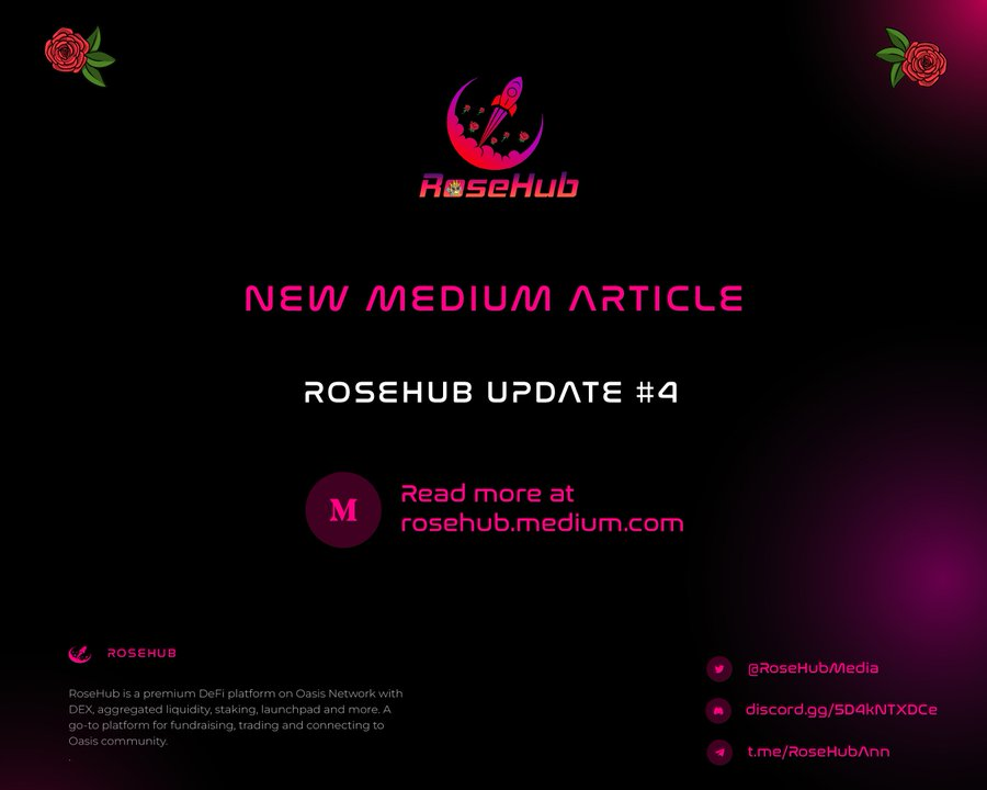 Digital_Diary1's tweet photo. ๐น @RoseHubMedia have changed its platform name from #RosePad to #RoseHub!
๐น The change reflects its recent focus on building more than a launchpad. Its long term goal is to build an all-in-one DeFi platform on @OasisProtocol
๐ฝINFO
https://t.co/lfaa5vgjmH
#DigitalDiary https://t.co/b98VjQ0sIh