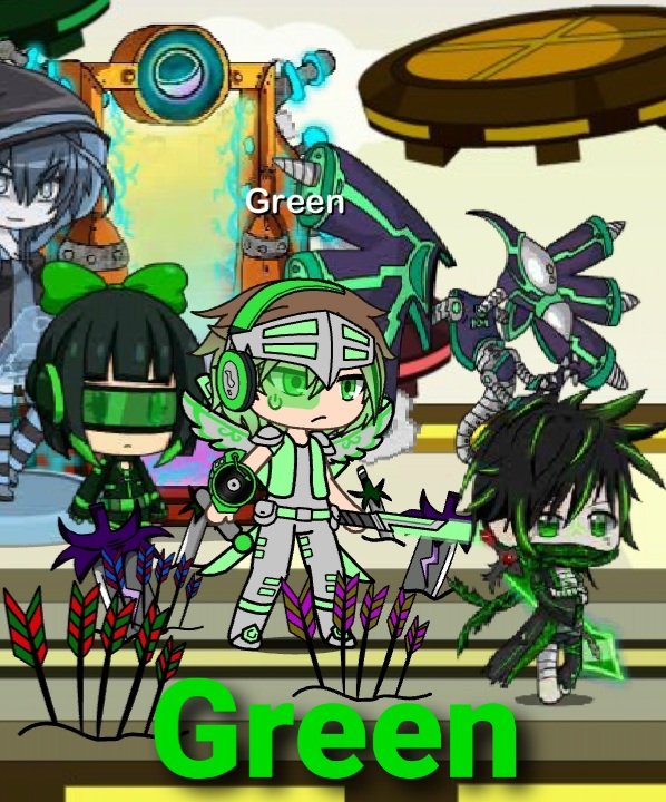 A green gacha character using my green gotcha outfit.💚