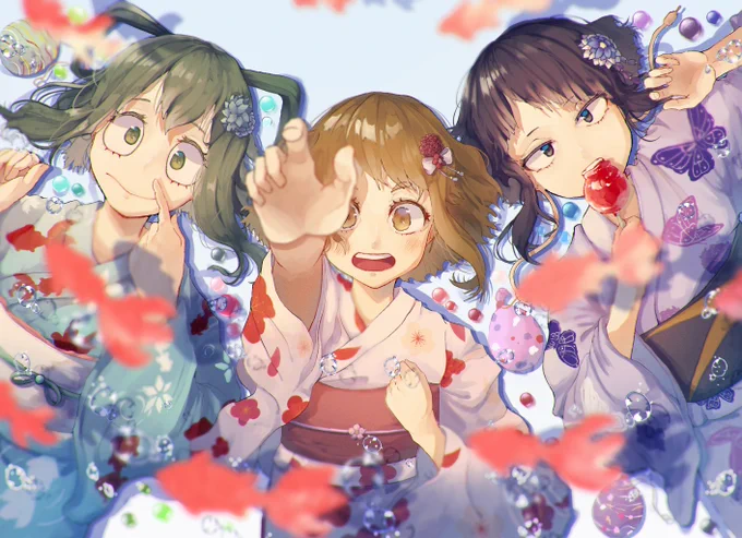 hrakのゲームで出てきた浴衣〜可愛かった…… 