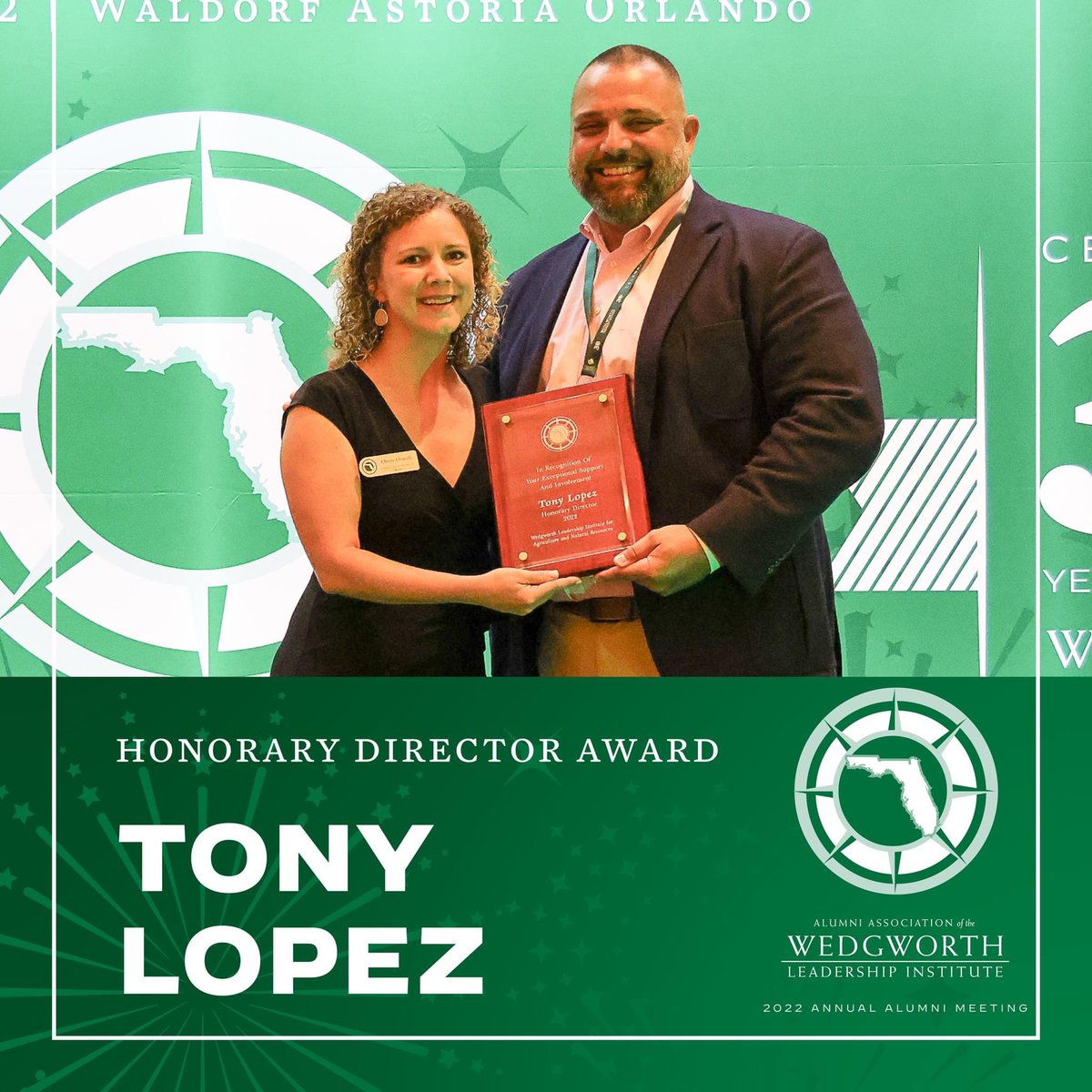Last month Tony Lopez (Class VIII) received the Honorary Director Award. Tony supports WLI through his leadership on the AAWLI Board of Directors, arranging educational events, and supporting the AAWLI Youth program alongside his wife Angela. Congrats, Tony!