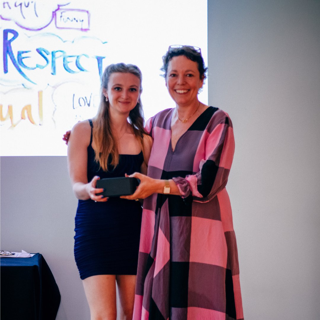 TenderUK's tweet photo. We were so lucky to have a range of presenters at our awards in July who advocate for domestic violence prevention and praise what Tender's work achieves with young people - including our amazing patron #OliviaColman 💙 thank you for joining us on this unforgettable evening! https://t.co/LgSjPs6Edc