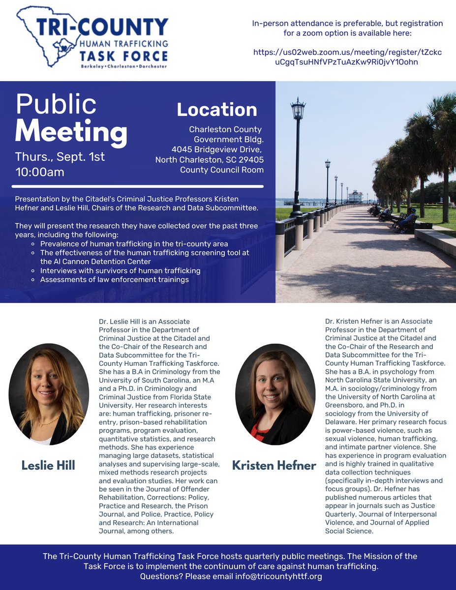 TriCountyHTTF's tweet photo. Join us for our quarterly public meeting on Thursday, September 1st at 10:00am at the Charleston County Government Building.

In-person Registration Here: https://t.co/dSdSZmno6Z https://t.co/jqhQnZOnPu