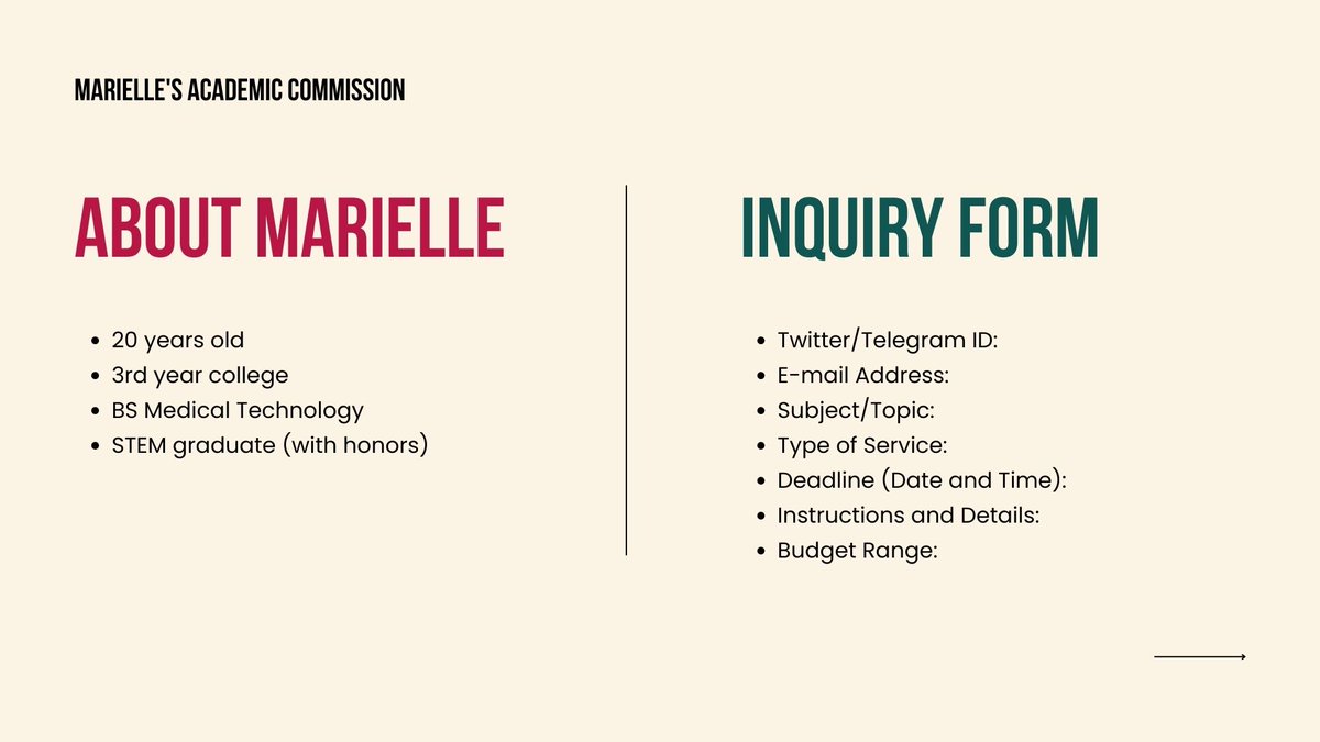 mariellecomms's tweet photo. need help with your school works and backlogs? worry no more! marielle will be glad to assist you with your academic workloads!
scan through my commission sheets below to know more about me and the services i offer. ♡
feedbacks/vouches: #MACvouches
updates: #MACupdates https://t.co/YKU2VSkypO