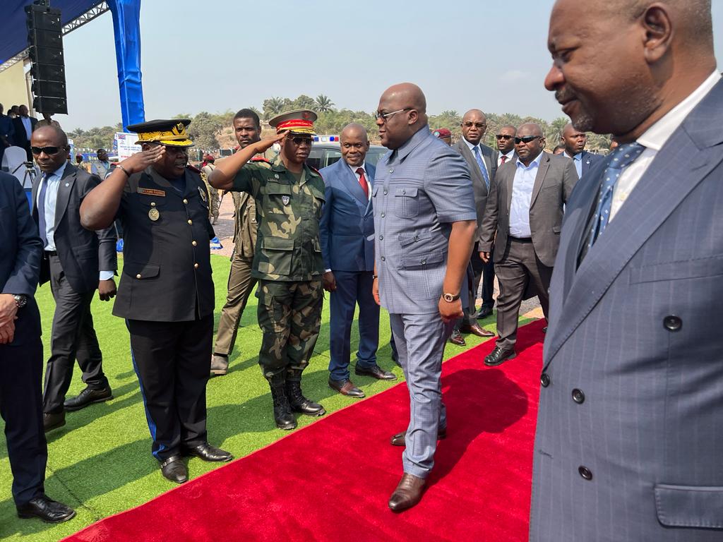 Presidence_RDC's tweet photo. #RDC #InaugurationLembaImbu I 23.08.2022 #Kinshasa 
Le Chef de l'État, Félix Antoine Tshisekedi Tshilombo, inaugure ce mardi 23 août, l'usine de captage et de traitement d'eau potable de la Regideso - Lemba-Imbu dont les travaux avaient été lancés le 20 Mai 2019. https://t.co/4888zLLrP5