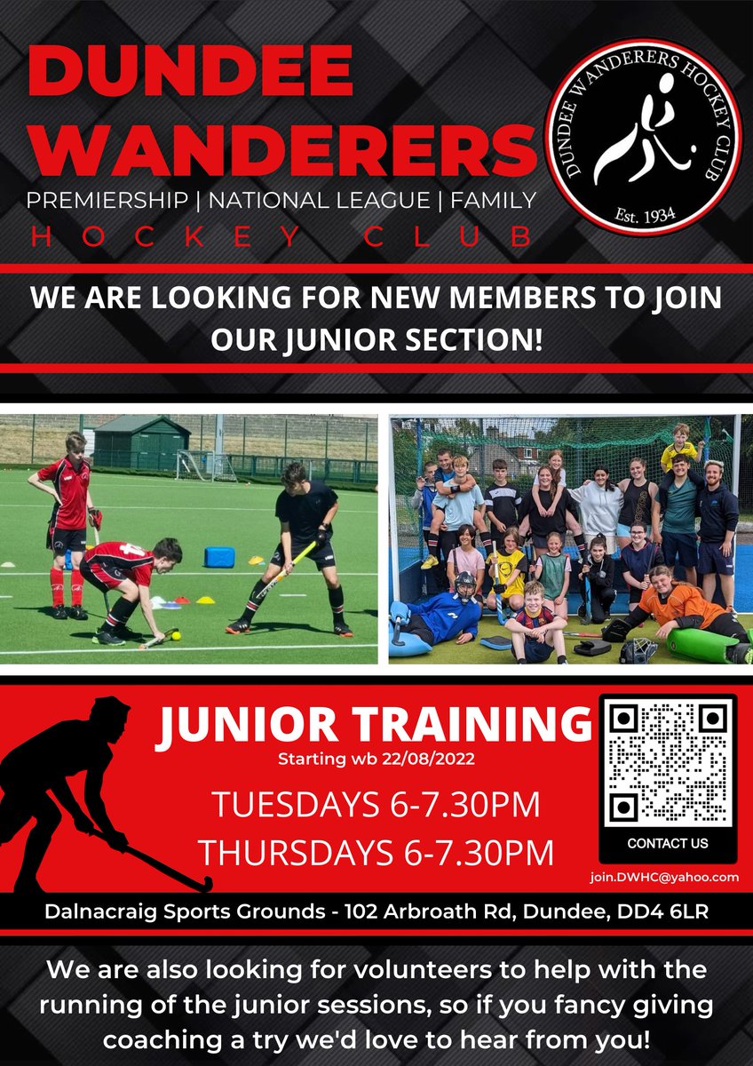 Junior training is back tonight! 6pm @ Dalnacraig 🖤❤