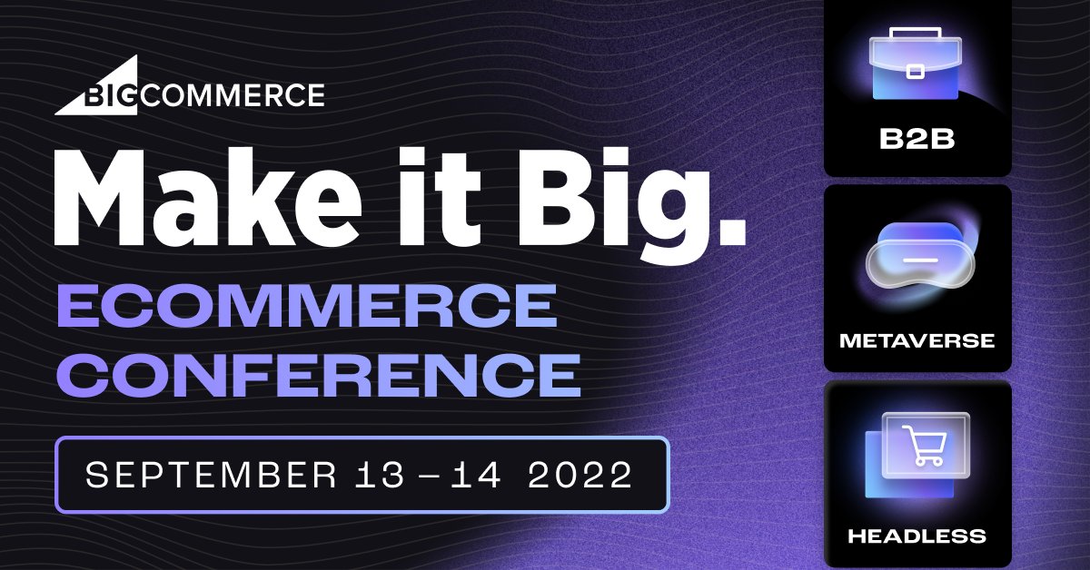 We’re joining @bigcommerce at their fifth annual #MakeitBigConf this year! Join the biggest ecommerce experts at the free, two-day virtual conference on Sept. 13 – 14. Register for free. 🔗  bit.ly/3woRNvj