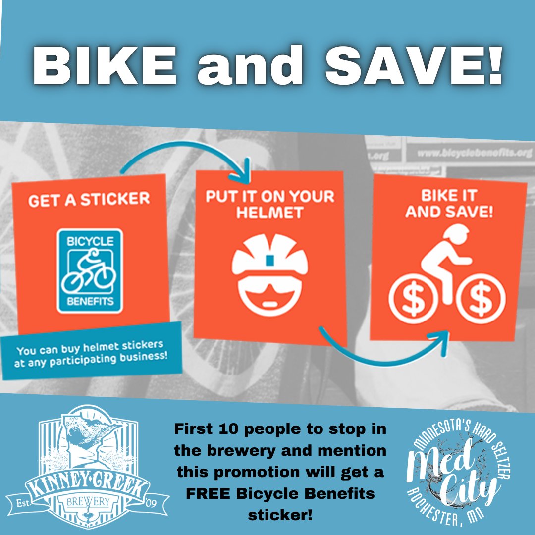The first TEN people to come into the taproom and mention the Bicycle Benefits Program will receive a FREE sticker!

You can then enjoy sweet discounts and promotions at local participating locations!