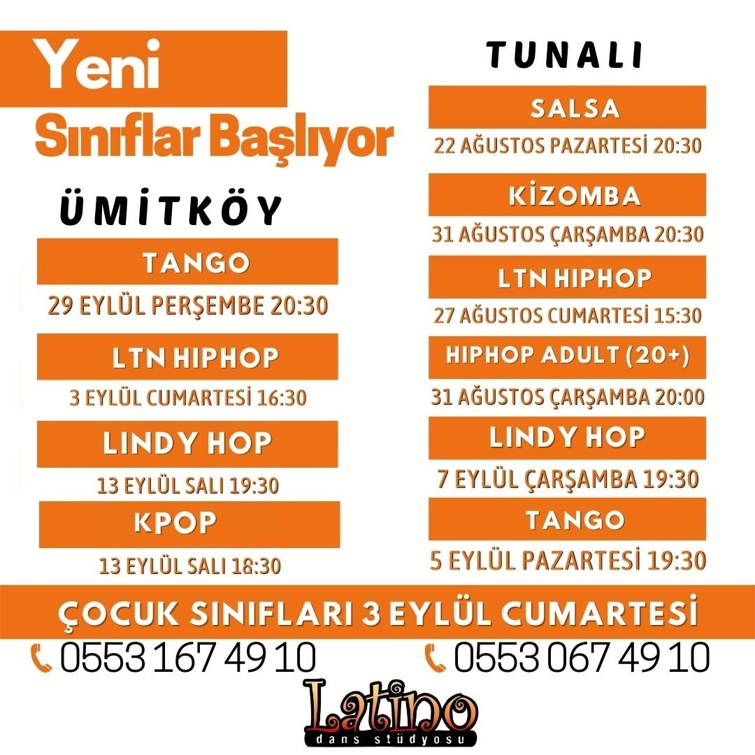 LatinoDans's tweet photo. Kavaklıdere ve Ümitköy şubelerimizde yeni açılan sınıflarımıza telefonla önkayıt yaptırabilirsiniz.
05530674910
https://t.co/SO6fg2J4WK https://t.co/CmGUGfD55E
