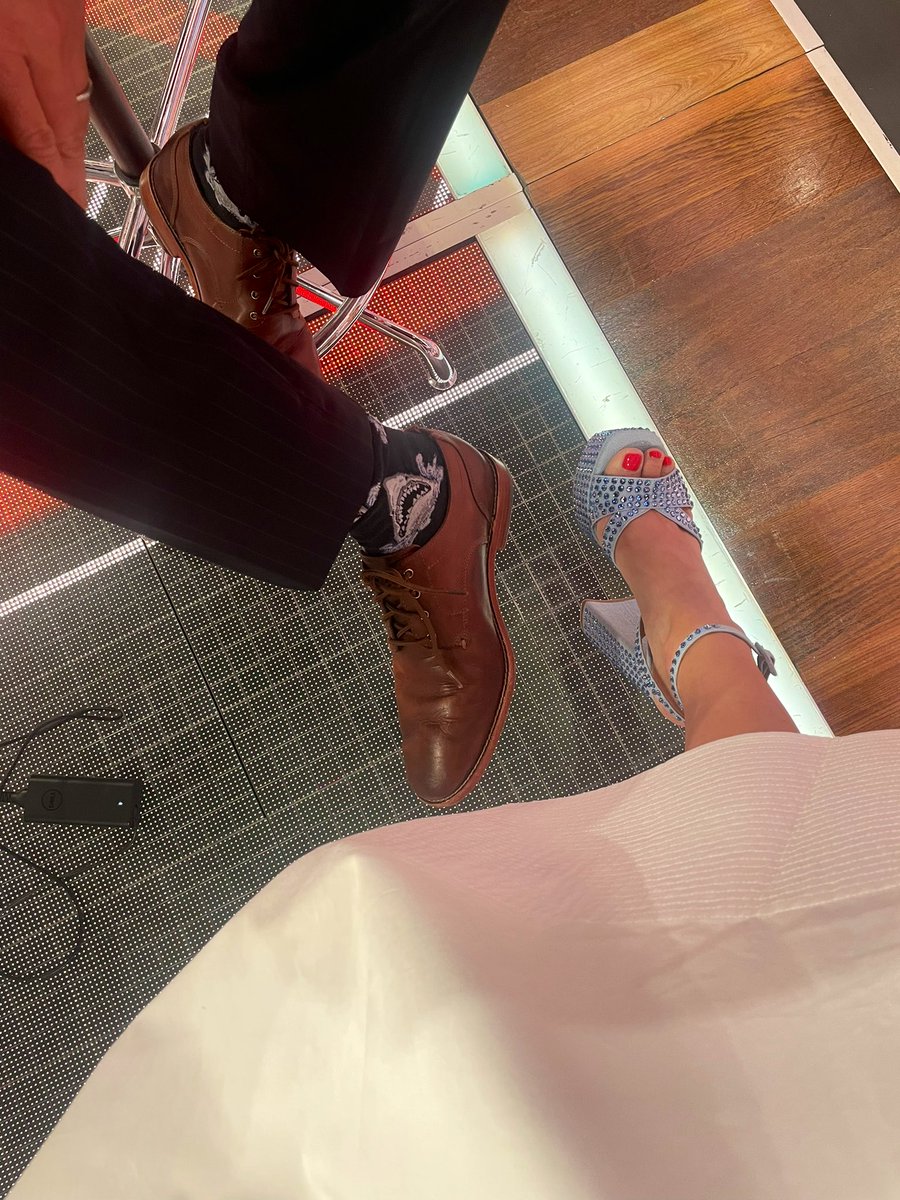 You may not have been able to see it from behind the desk, but between my shoes and @JohnBerman’s socks today, it’s safe to say we crushed it.