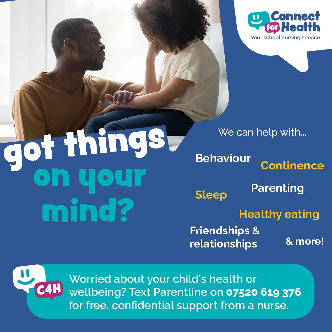 Child_Warks's tweet photo. Do you have a school aged child in #Warwickshire? @SchoolHealthC4H can support you if you have any worries about their health or wellbeing - text Parentline on 07520 619 376. #ChildFriendlyWarwickshire #parentline https://t.co/lEOU8H0zJ9
