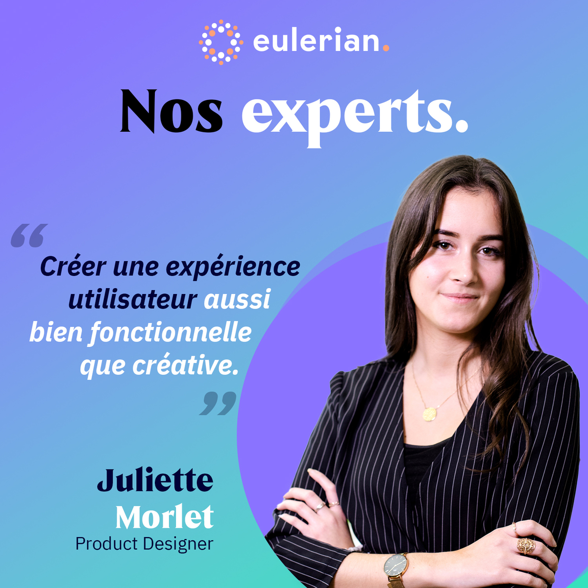 EulerianInc's tweet photo. "Je suis actuellement Product Designer chez Eulerian depuis 4 ans (un poste que j’ai eu la chance d’ouvrir)

Mon but ? Créer une expérience utilisateur aussi bien fonctionnelle que créative 🚀" Juliette Morlet https://t.co/5CXNCiGxc8