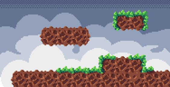 Quick mockup of a platformer.
#pixelart  #set of #platforms
#pixel_dailies 
<a href="/Pixel_Dailies/">Pixel Dailies</a>
