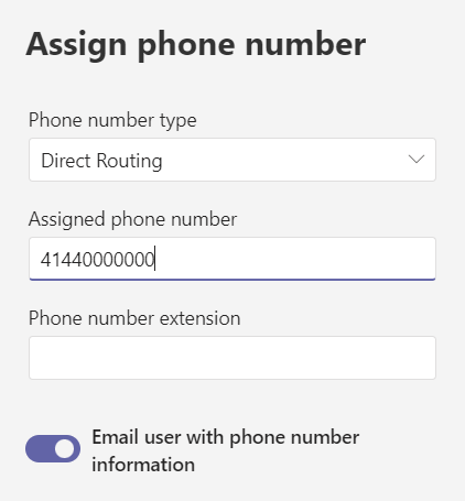 mozzeph's tweet photo. You can now send an Email to users if you assign them a  phone number in #TeamsAdminCenter. #MsTeams #TeamsPhone https://t.co/CODPZoFEYB