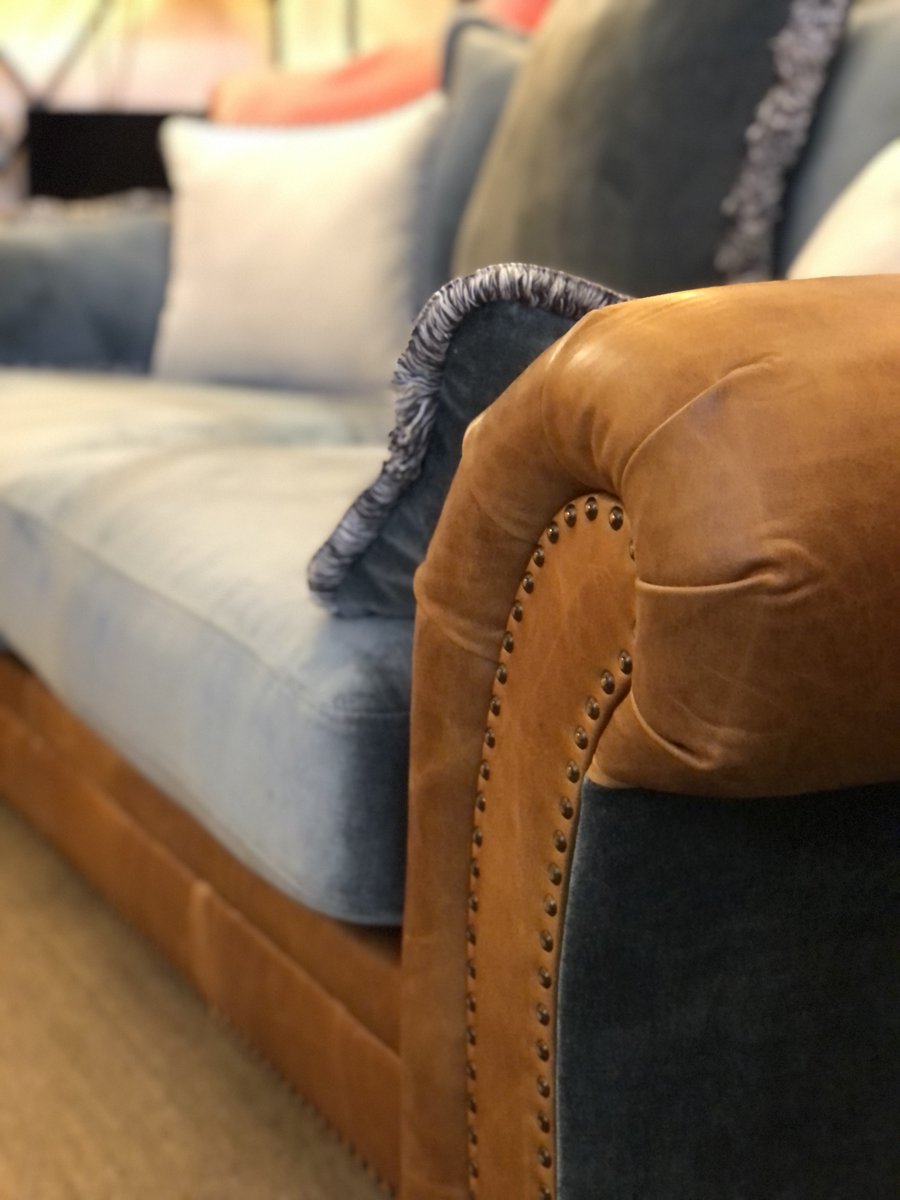 Number8shrews's tweet photo. Brand new in store!  This fabulous sofa mixes leather and an assortment of fabrics....have a lovely relaxing week! 
#number8shrewsbury #designinspiration #Shrewsbury #newsofa #SmallBusiness #FamilyBusiness https://t.co/W6ceop8aGH