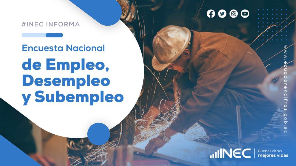 Ecuadorencifras's tweet photo. 📣 ¡El #INEC informa! 📊 

Te presentamos los resultados de la Encuesta Nacional de Empleo, Desempleo y Subempleo (ENEMDU), correspondientes al mes de julio de 2022. 

Ingresa en el enlace 👉🏼 https://t.co/1tQKfACqot https://t.co/mk6UbqNgnP