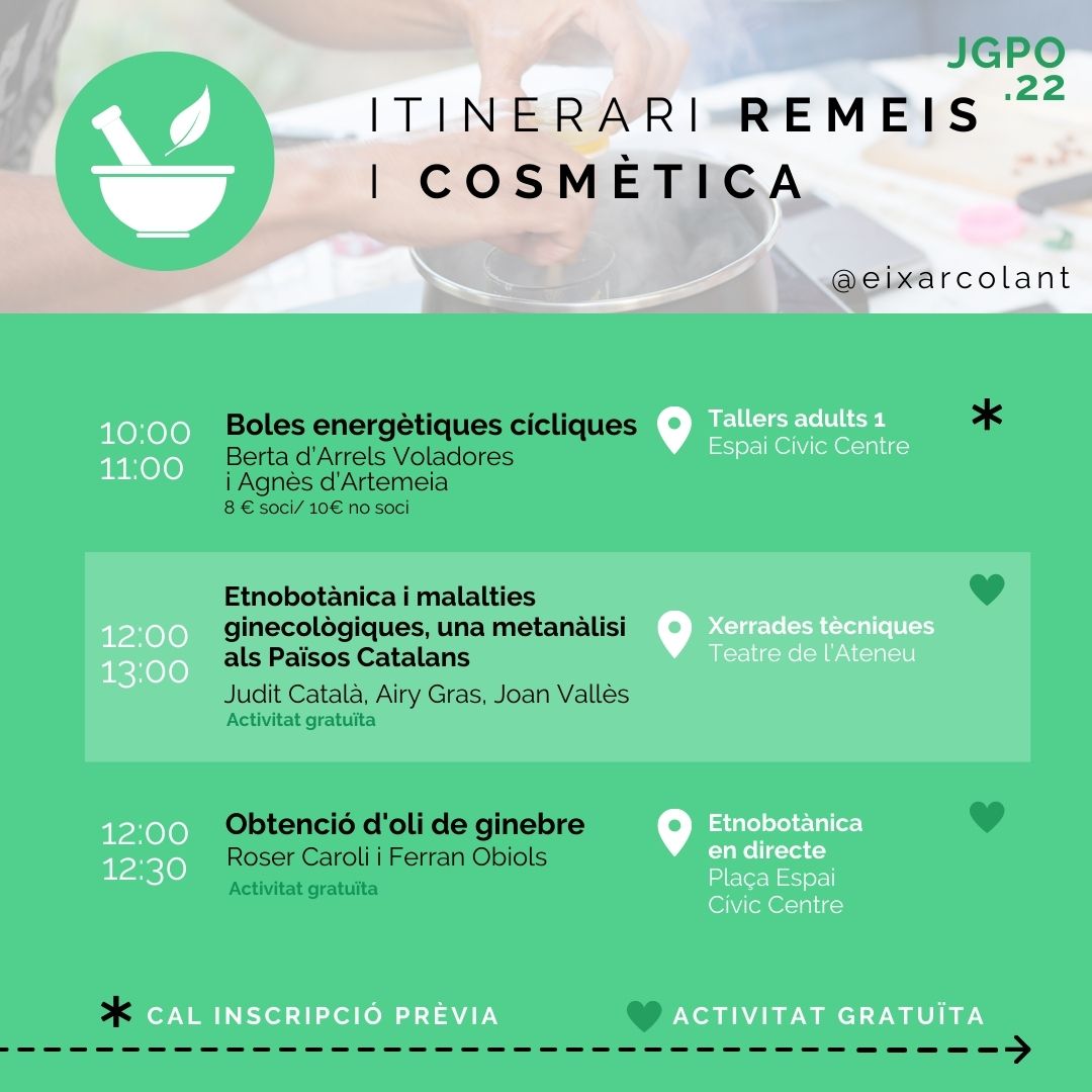 eixarcolant's tweet photo. L'itinerari #REMEIS I #COSMÈTICA està pensat per aquelles persones que volen endinsar-se al món de les #cures i la #salut utilitzant preparats #medicinals amb #plantessilvestres que venen de la #tradició #popular i també de la #recerca i #innovació. #17setembre #Igualada https://t.co/JJpulqUfRC