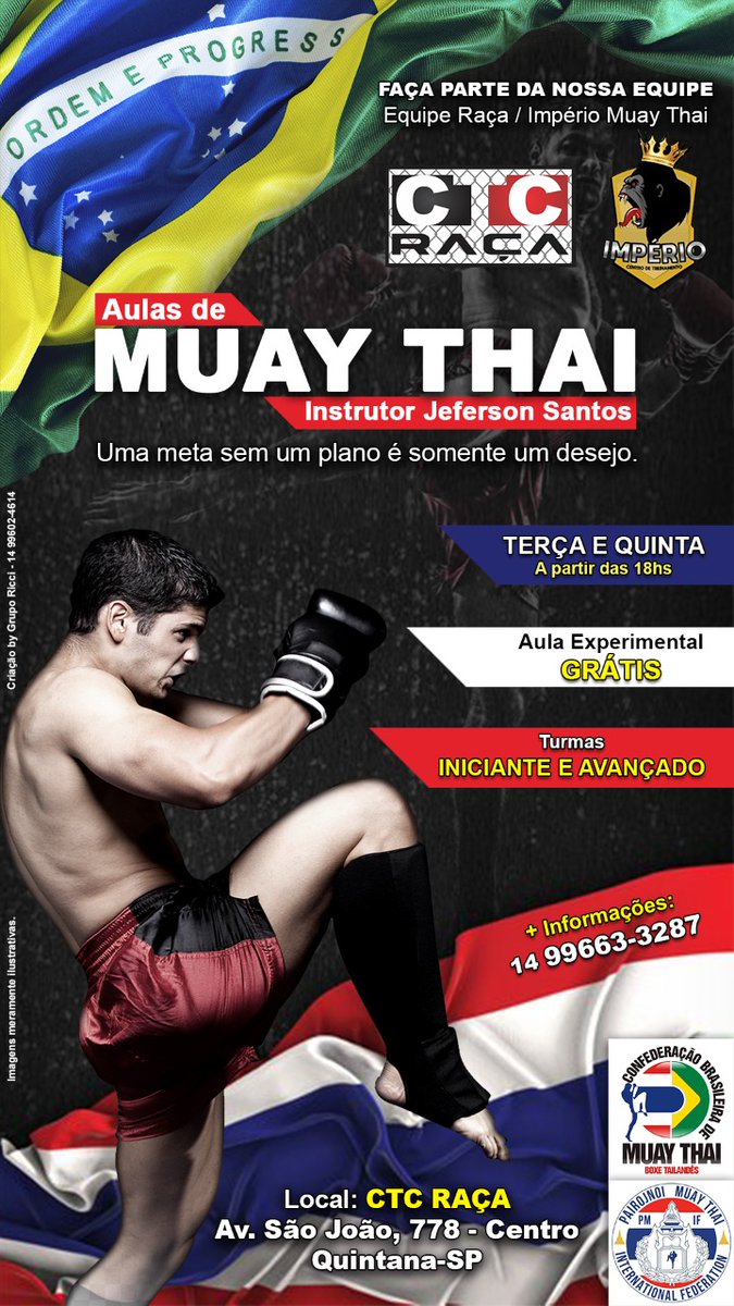 Inscrições abertas 
Venha fazer parte da nossa equipe 
#Raça #MuayThai  #Quintana #CTIMPERIO