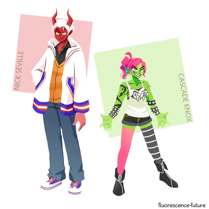 (old art repost) [OC #characterdesign]ever tried drawing lineless art with your fingers on your phone? don't recommend 
