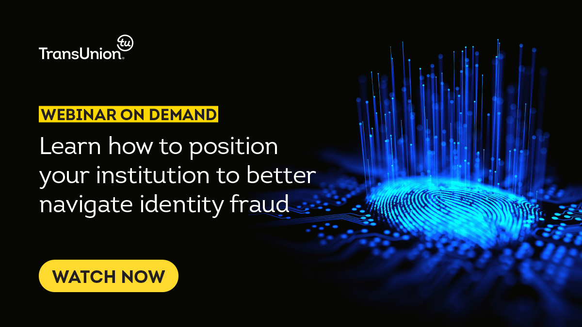 TransUnionB2B's tweet photo. In a recent @meridianlink webinar, TransUnion industry experts explored identity fraud trends banks and credit unions should be aware of, and how they’re impacting today’s market. For an in-depth review, catch their discussion on demand: https://t.co/eFMYdkQxnm #FraudTrends https://t.co/WIVinyuJXN