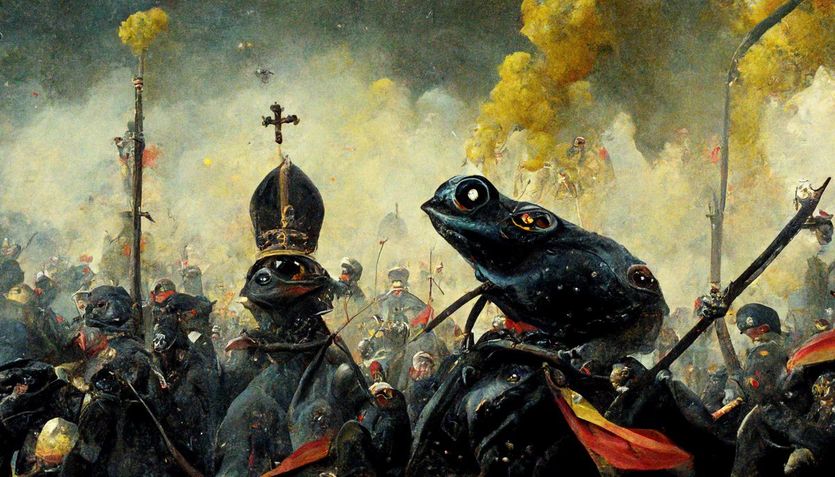 ChosenPepes's tweet photo. The last battle was lost many centuries ago. We went underwater where "Scientists Anonymous" created new generations of pepes, we are THE CHOSEN PEPES!

First 999 to interact will be considered! 

#nft #nfts #nftart #nftcommunity #pepe https://t.co/LD2GWsf9Ov