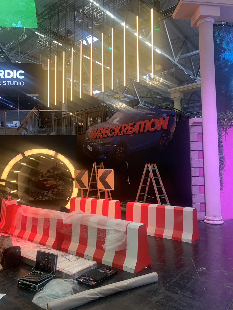 Stand building underway for the #Gamescom #Wreckreation show floor. Hall 8.