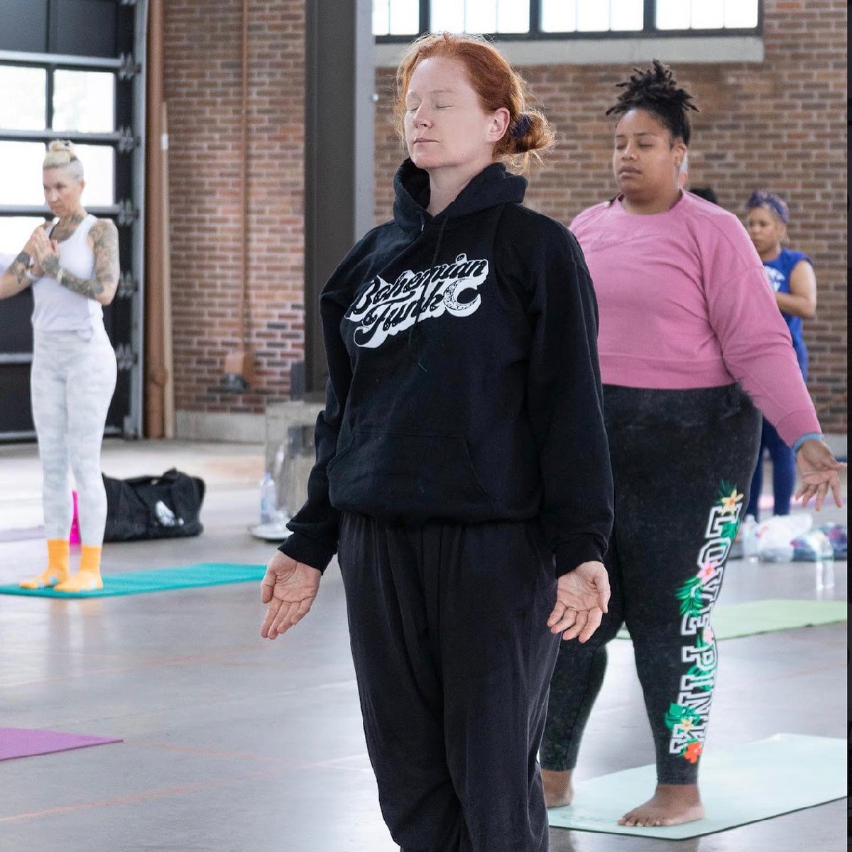 Our free #communityyoga classes are accessible and inclusive. Join Charlotte for an all-levels class every Tuesday at @easternmarket 

#DetroitYogis 
#YoganicFlow 
#DetroitYogaCommunity