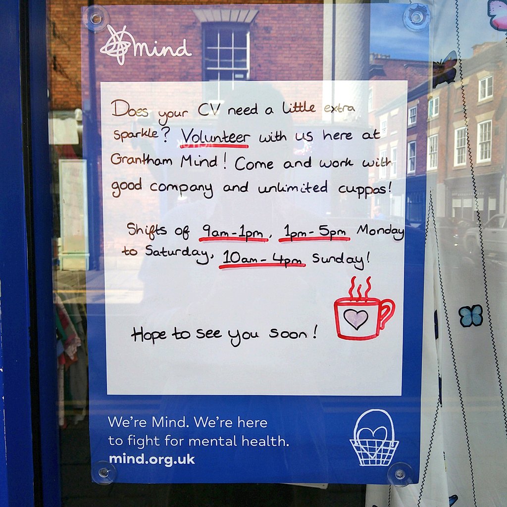 mindshopgranth2's tweet photo. ✨#VOLUNTEERS WANTED HERE AT GRANTHAM MIND✨ #mymindshop #granthamvolunteering https://t.co/8arn8MX3gE