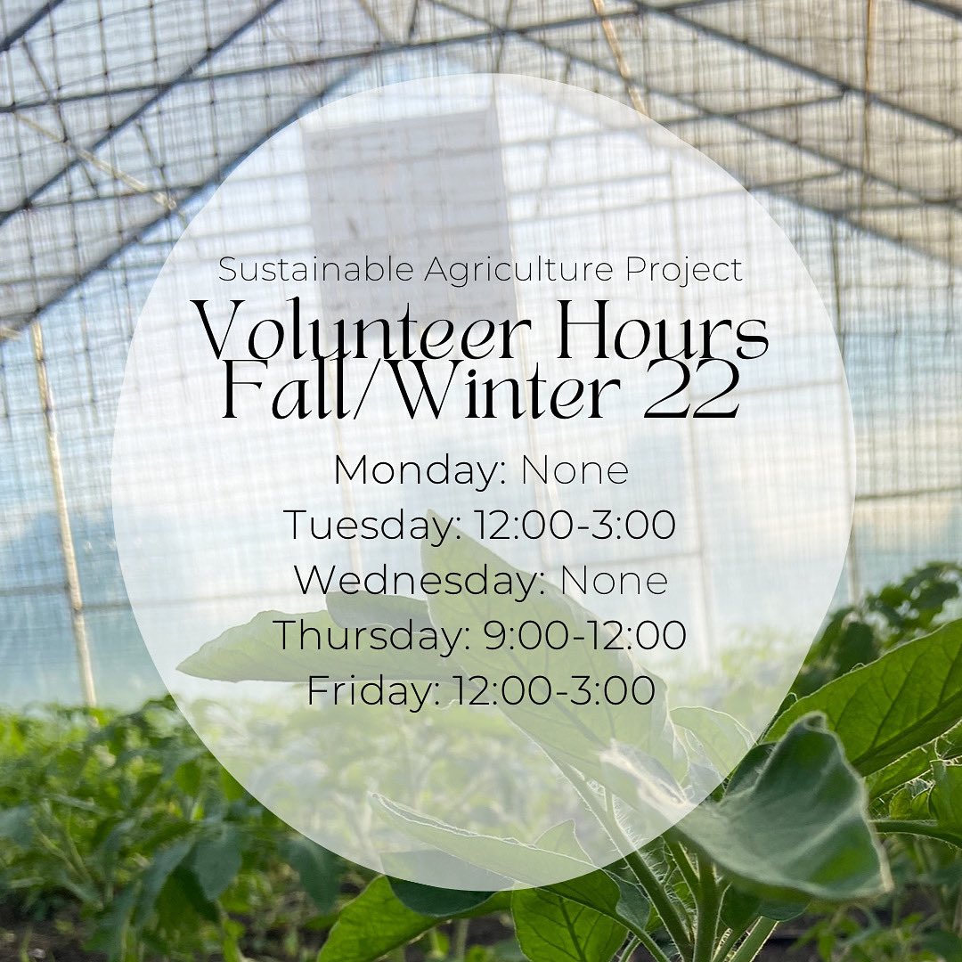 gvsusap's tweet photo. Hi Friends!! Here are the updated SAP volunteer hours for the Fall/Winter semester 🤸🧑‍🌾 We hope to see you there! https://t.co/1gMAVSVuR8
