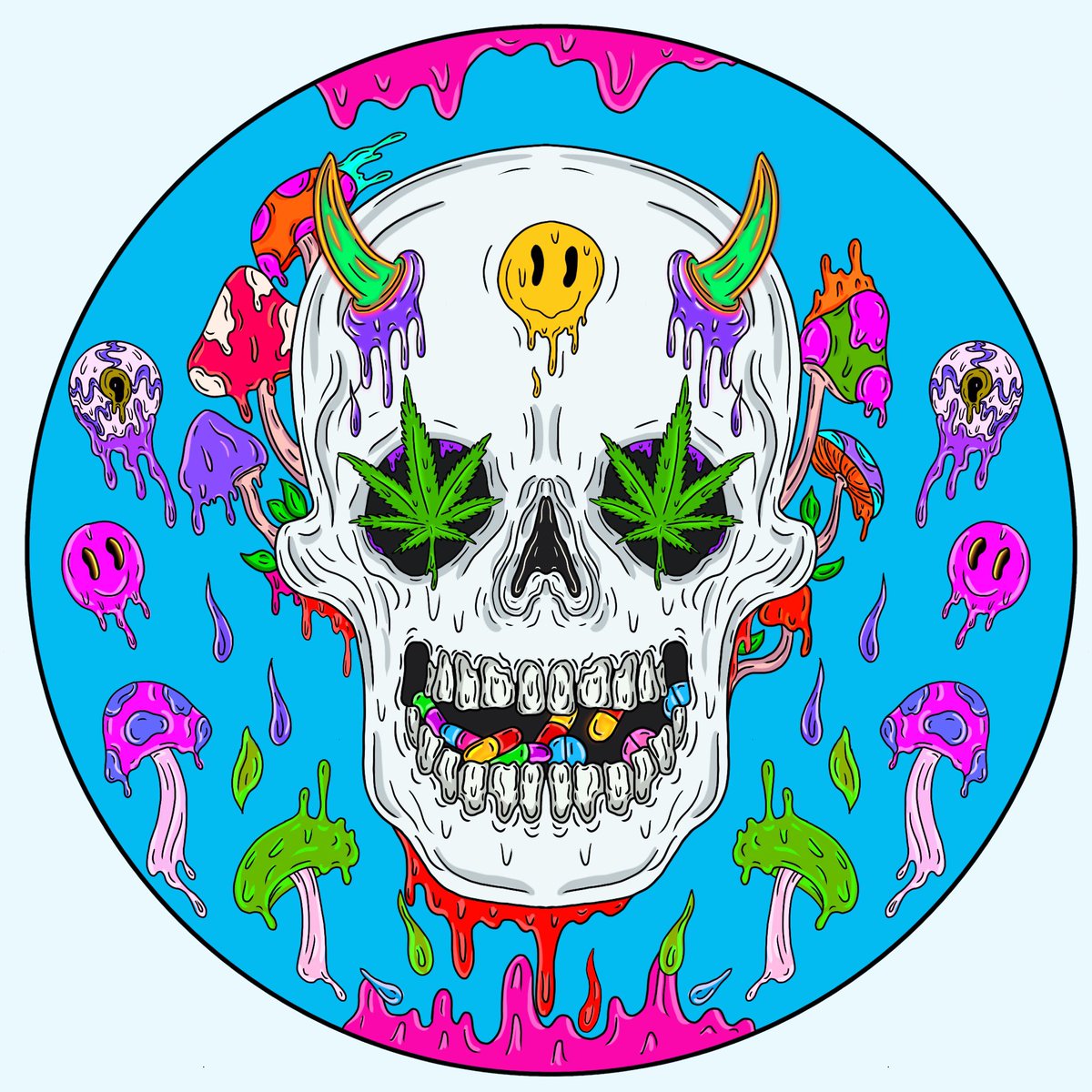 ALIENQUEENART's tweet photo. GM 💀💚🍄 https://t.co/l2OC0Prql2