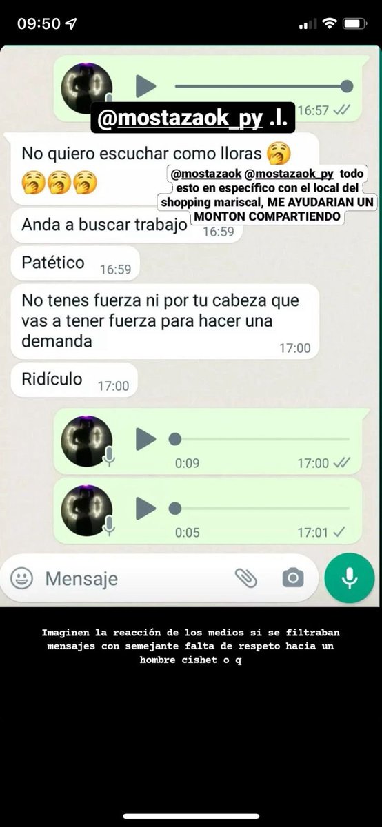Me pasaron estas capturas de pantalla, estoy buscando el Instagram de la persona que denuncia.. que Joyita Patricia Gimenez, colaboradora de <a href="/mostazaok_py/">Mostaza Paraguay</a> enserio? Enserio hay gente así a cargo????