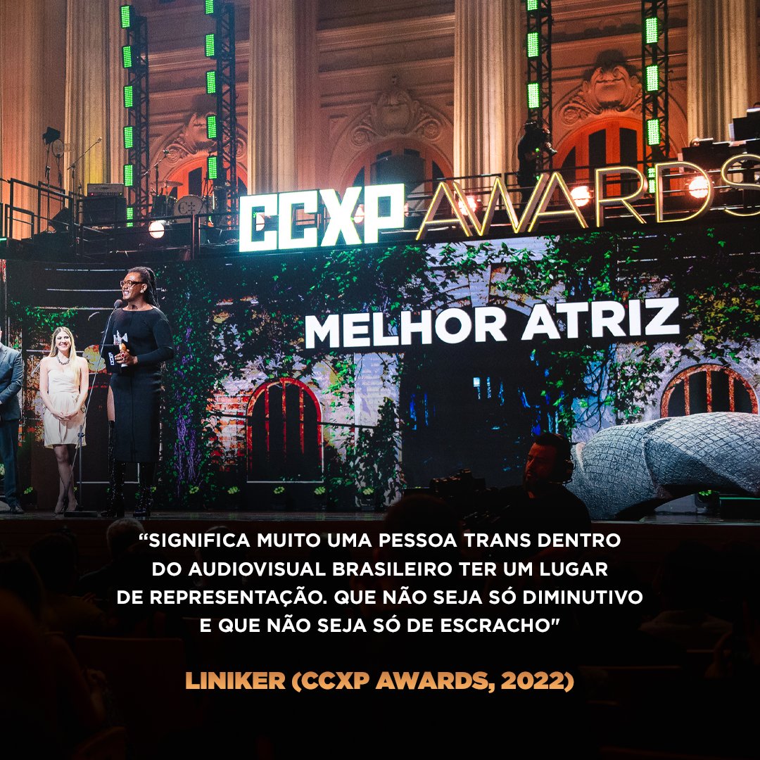 Aproveitando o início da semana para resgatar um momento emocionante, com o discurso poderoso da @Liniker, na CCXP Awards 🖤