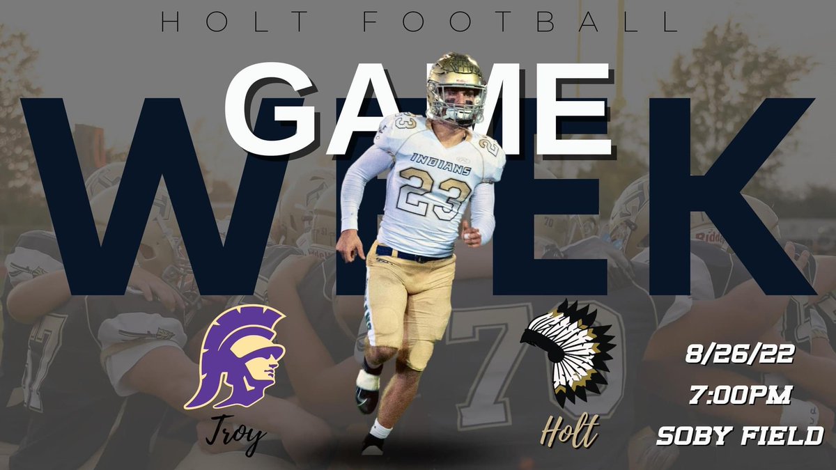 NationHolt's tweet photo. LET'S PACK THE STANDS FRIDAY NIGHT! HOLT FOOTBALL IS BAAAAAAAAACK!
#chasingexcellence #LetsGoHolt @HoltFB https://t.co/4qAAOGVnXG