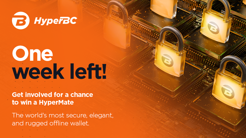 CipherBC's tweet photo. We're halfway there!
One week left to #stake your claim on 3 #HyperMatePro devices.
We're offering two lucky #investors the best #hardwarewallet on the #market.
#prizedraw #giveaway #competition #contest #sweepstakes https://t.co/X1jgkjDObk