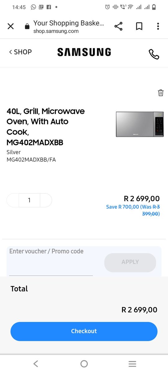 VMafukaduvha's tweet photo. My microwave is not working and as I browsed through the @SamsungSA #BlueTagSale I found this specific one.@947 @BlueTagSale
#BlueTagSale 
#samsungsa 
#Samsungbluetagsale https://t.co/TN2ykq9aTu