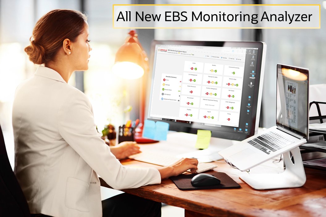 Oracle_EBS's tweet photo. EBS is pleased to announce a new Support Monitoring Analyzer that contains a collection of multi-product healthcheck scripts to run regularly for proactive monitoring of your system health in @OracleEBusinessSuite #SupportAnalyzers. Doc ID 2886645.1. https://t.co/Aj9MSu8Mui https://t.co/fSp7WnU8xz