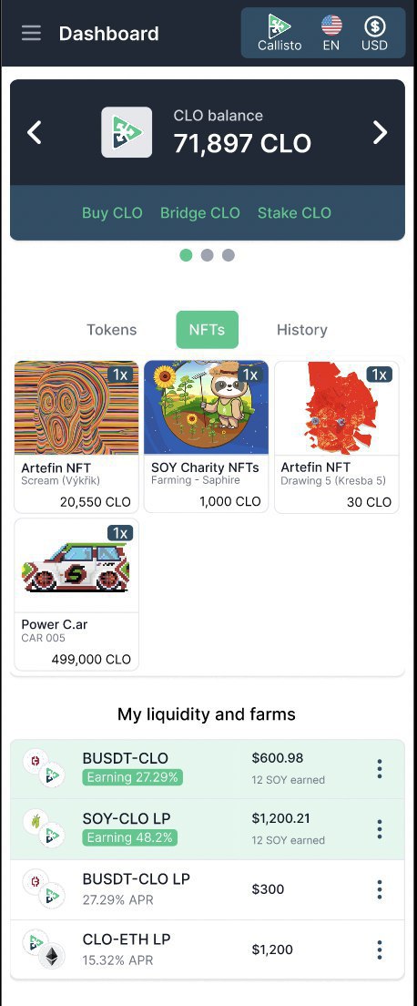 Callisto_CN's tweet photo. 卡里思特网页钱包 2.0 将完全支持 #SoyFinance！

启用新功能后，您可以管理您的 #流动性 、收获 #收益农业 奖励，甚至 #兑换 代币！

新的图形用户界面还将允许您查看所有钱包的资产和余额，并管理您最喜欢的代币！

#CallistoNetwork #CLO $CLO $SOY #SOY #加密货币 https://t.co/Ec90I25Kwi