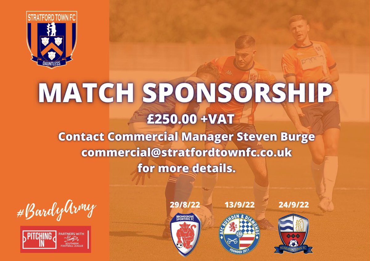 Whether it’s corporate, family or friends. Our Match Sponsorship is a great way to enjoy an afternoon supporting grassroots football.
