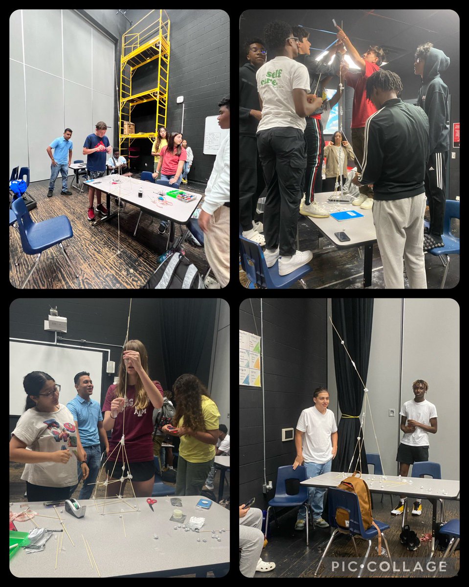 GETtheHand's tweet image. Second Period Theater Tower Challenge… me = 🤯! @THS_Tigers @TravisTheatre #teamwork #corevalues #create