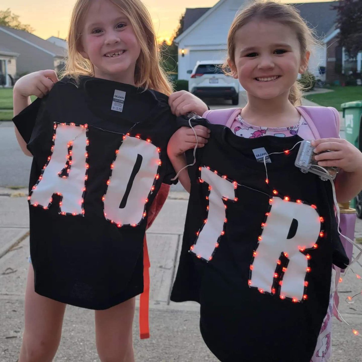 GallowayMitch's tweet photo. The girls are excited for their first A Day To Remember show tonight!! Going with custom shirts!! @adtr @NW44 @jeremymckinnon @AlexShelnutt @Kevineffinskaff #Everythingweneed. https://t.co/yac1Gt1KQh